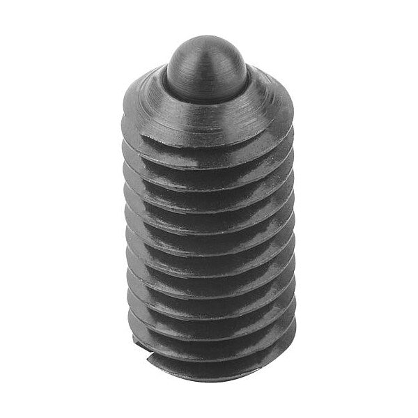 Spring Plunger Light Spring Force D=1/4-20, L=14, Steel, Comp: Pin Steel