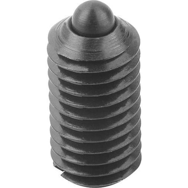 Spring Plunger Light Spring Force D=8-36, L=9, Steel, Comp: Pin Steel