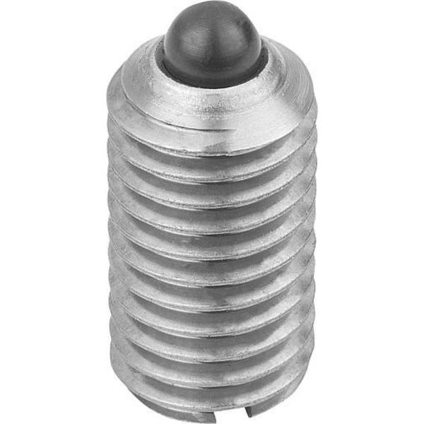 Spring Plunger Standard Spring Force D=M06 L=14, Stainless Steel, Comp: Pin Stainless Steel