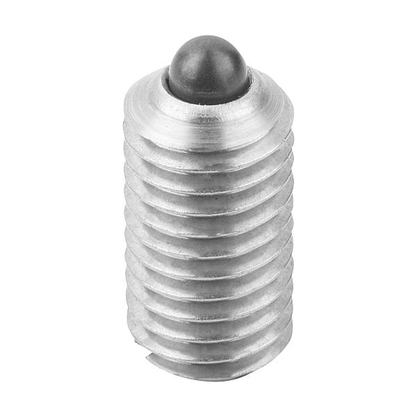 Spring Plunger Light Spring Force D=10-32 L=12, Stainless Steel, Comp: Pin Stainless Steel