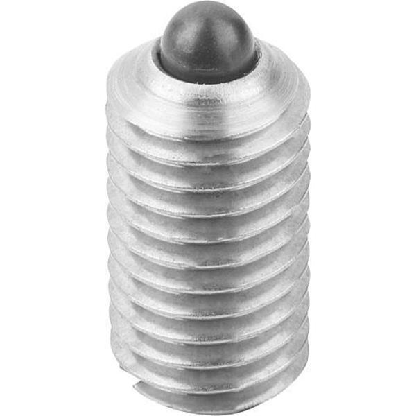 Spring Plunger Light Spring Force D=M10 L=19, Stainless Steel, Comp: Pin Stainless Steel