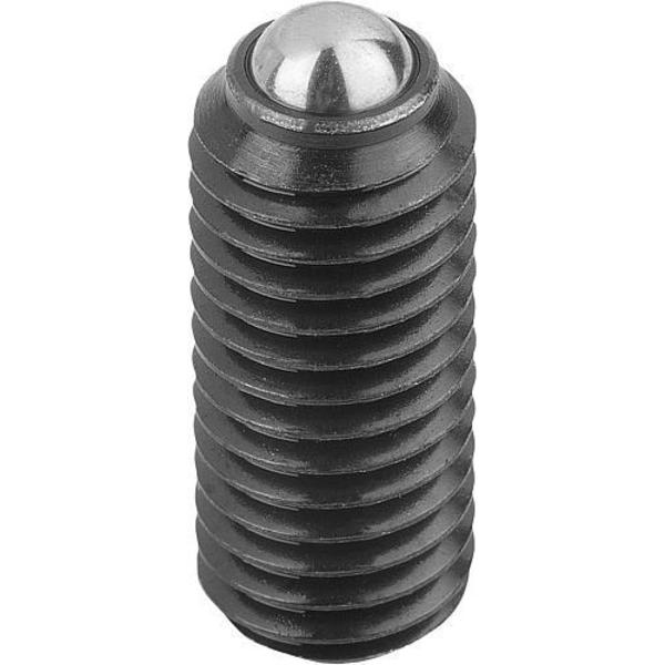 Spring Plunger Standard Spring Force D=5/16-18 L=18, Steel, Comp: Ball Steel