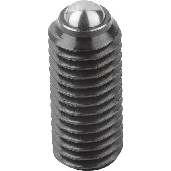 Spring Plunger Intensified Spring Force D=3/8-16 L=23, Steel, Comp: Ball Steel