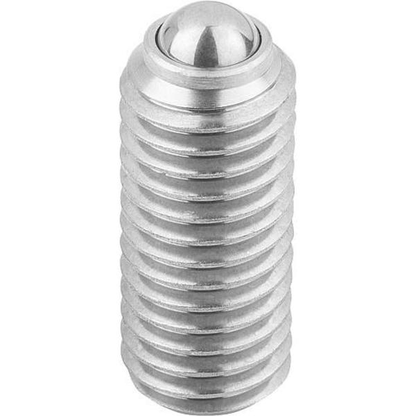 Spring Plunger Standard Spring Force D=8-36 L=9, Stainless Steel, Comp: Pin Stainless Steel