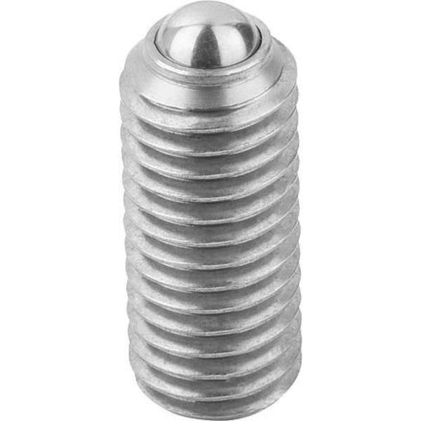 Spring Plunger Intensified Spring Force D=M08 L=18, Stainless Steel, Ball Stainless Steel