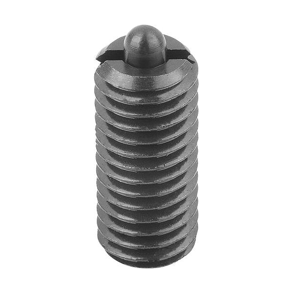 Spring Plunger Standard Spring Force D=1/4-28 L=20, Steel, Comp: Pin Steel