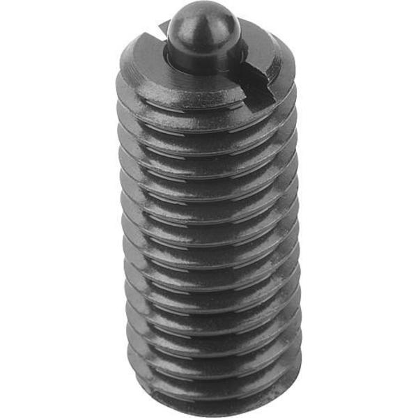 Spring Plunger Light Spring Force D=1/4-28 L=20, Steel, Comp: Pin Steel