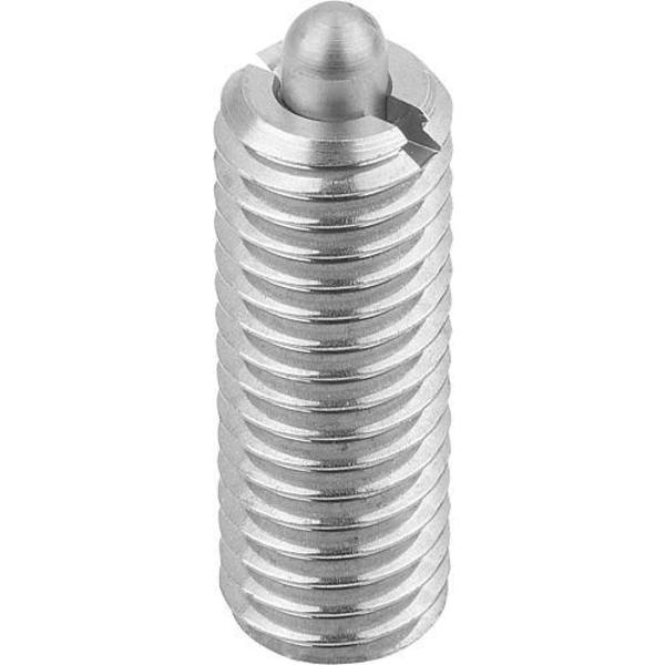 Spring Plunger Standard Spring Force D=M16 L=32, Stainless Steel, Comp: Pin Stainless Steel