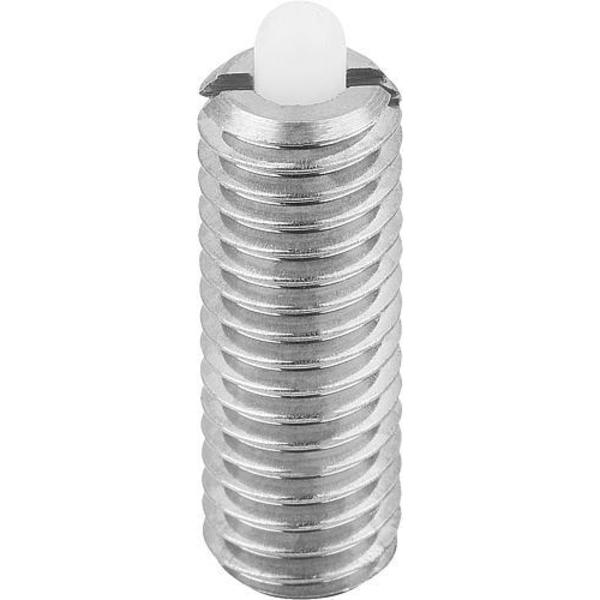 Spring Plunger Standard Spring Force D=5/16-18 L=22, Stainless Steel, Comp: Pin Pom