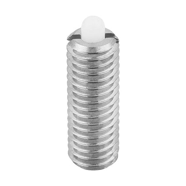 Spring Plunger Standard Spring Force D=1/4-28 L=20, Stainless Steel, Comp: Pin Pom