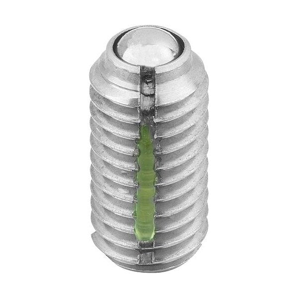 Spring Plunger Standard Spring Force, Long-Lok D=5/16-18 L=16, Stainless Steel, Ball SS
