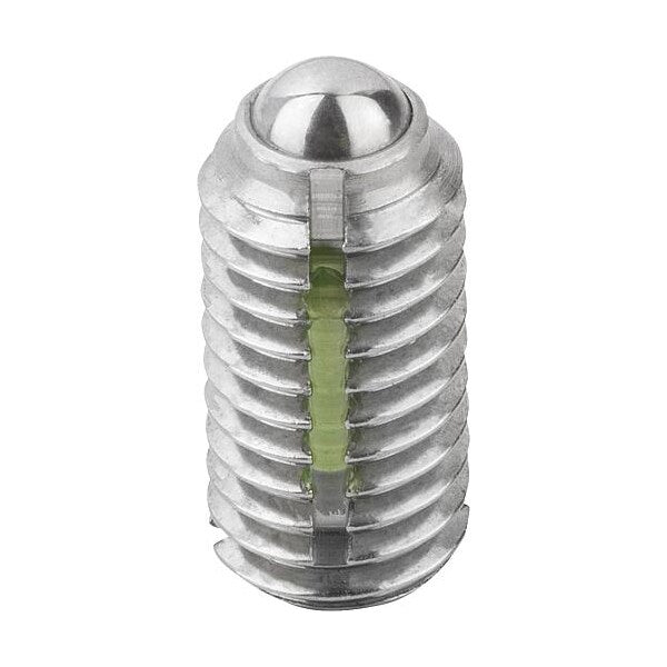 Spring Plunger Heavy Spring Force, Long-Lok D=1/4-20 L=14, Stainless Steel, Ball Stainless