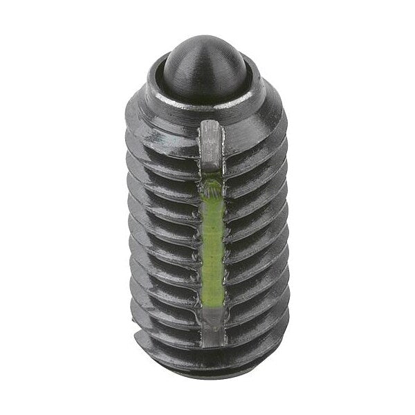 Spring Plunger Light Spring Force, Long-Lok D=8-32 L=9, Steel, Comp: Pin Steel