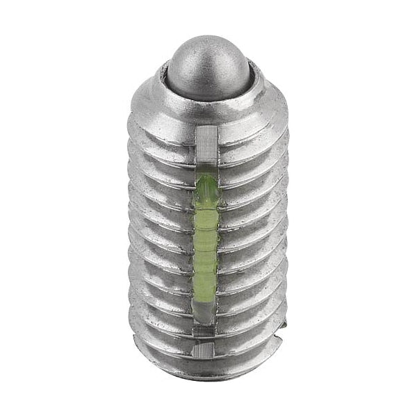 Spring Plunger Standard Spring Force, Long-Lok D=M08 L=16, Body & Pin Stainless Steel