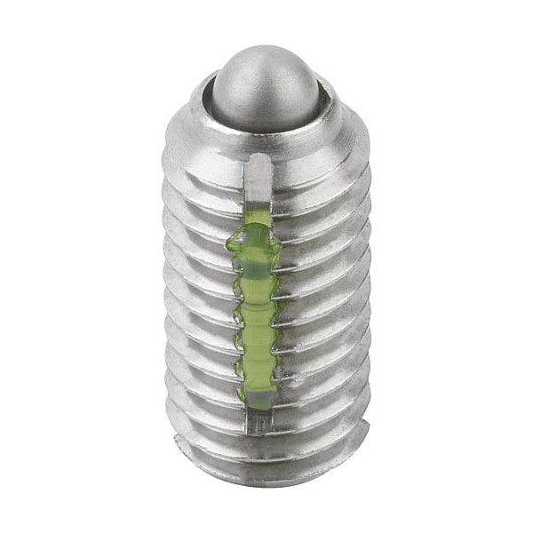 Spring Plunger Light Spring Force, Long-Lok D=1/4-20 L=14, Body & Pin Stainless Steel