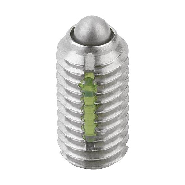 Spring Plunger Light Spring Force, Long-Lok D=M06 L=14, Body & Pin Stainless Steel