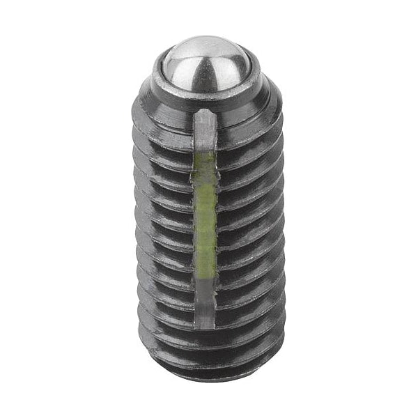 Spring Plunger Intensified Spring Force, Long-Lok D=M16 L=33, Steel, Comp: Ball Steel