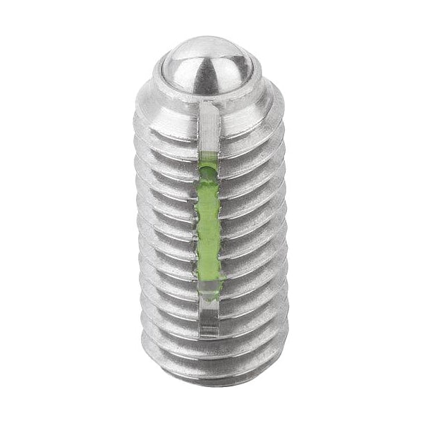 Spring Plunger Intensified Spring Force, Long-Lok D=M03 L=9, Body & Ball Stainless Steel