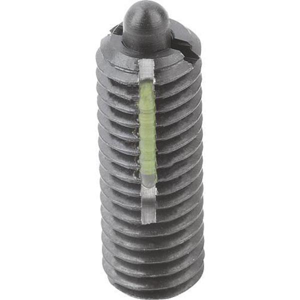 Spring Plunger Light Spring Force, Long-Lok D=1/4-20 L=20, Steel, Comp: Pin Steel