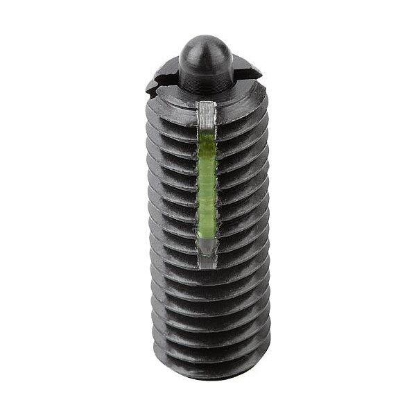 Spring Plunger Intensified Spring Force, Long-Lok D=M05 L=18, Steel, Comp: Pin Steel