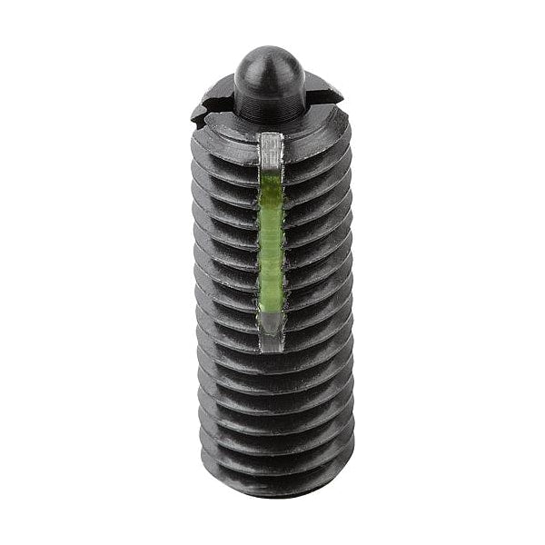 Spring Plunger Intensified Spring Force, Long-Lok D=3/8-16 L=22, Steel, Comp: Pin Steel