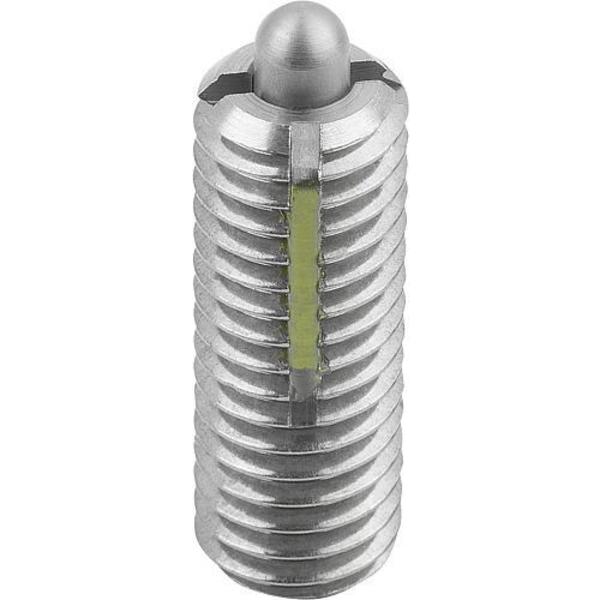 Spring Plunger Standard Spring Force, Long-Lok D=5/16-18 L=22, Body & Pin Stainless Steel