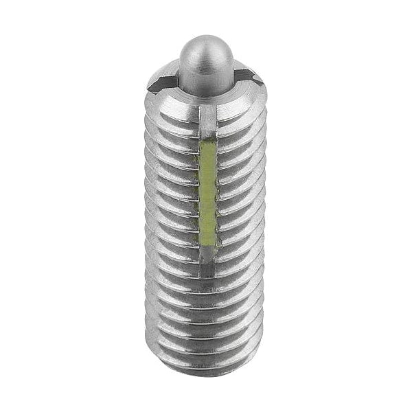 Spring Plunger Standard Spring Force, Long-Lok D=M06 L=20, Body & Pin Stainless Steel