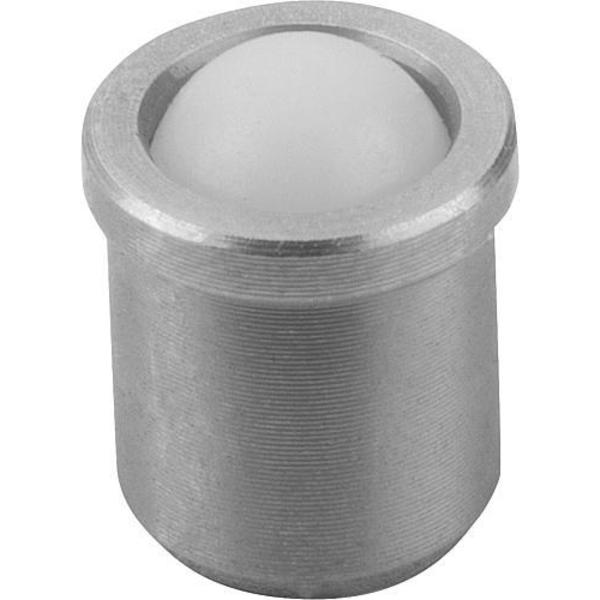 Spring Plunger, Push Fit, D=4 L=5, Stainless Steel, Ball: POM Plastic0