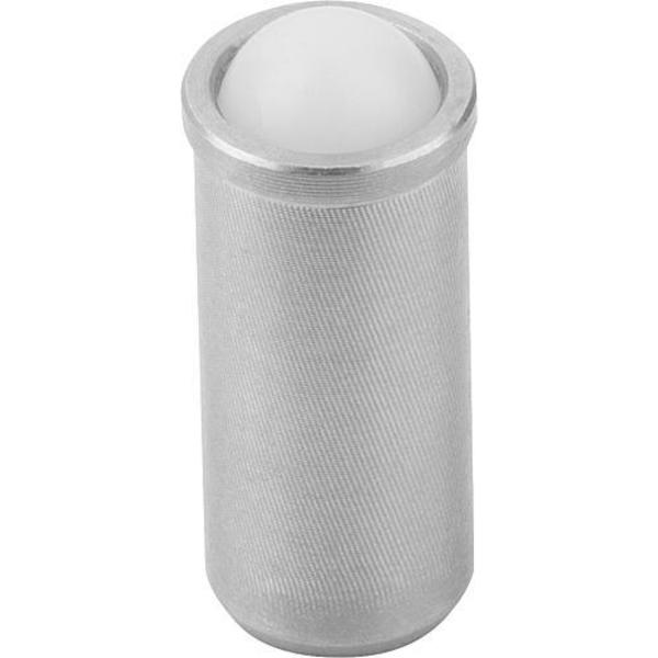 Spring Plunger, Push Fit, D=6 L=14, Stainless Steel, Long Version, Ball: POM Plastic