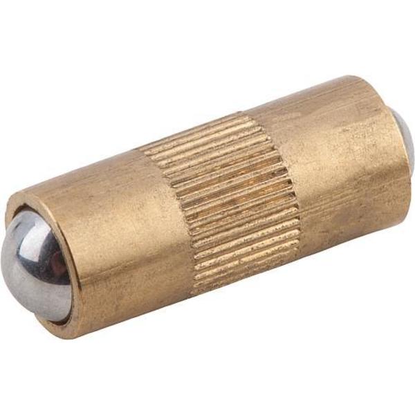 Spring Plunger, Double Sided, D=10 L=24, Brass, Comp: Ball Stainless Steel