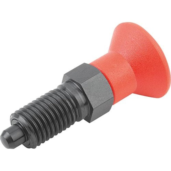 Indexing Plunger Red D1= M20X1, 5, D=12, Style A, Non-Lockout wo Locknut, Steel Hardened