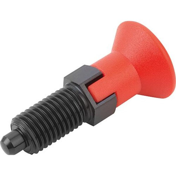 Indexing Plunger Red D1= 3/4-16, D=12, Style C, Lockout Type wo Locknut, Steel Hardened