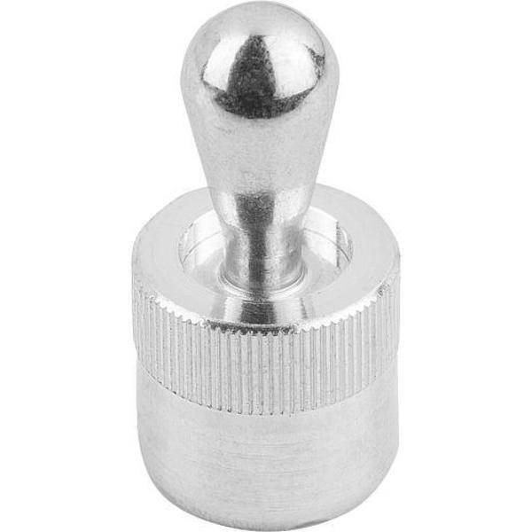 Lateral Spring Plunger, Spring Force Without Seal D=6, D2= 6, L1=4, Aluminum, Pin: Steel