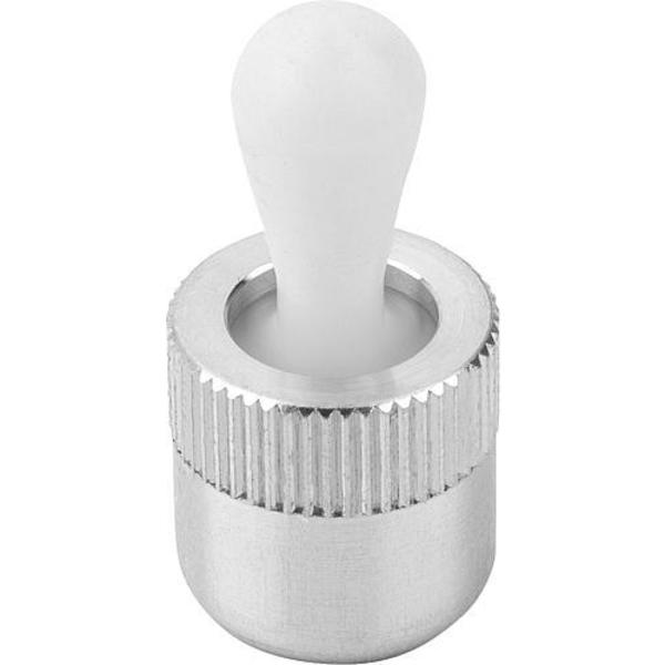 Lateral Spring Plunger, Spring Force Without Seal D=1/4, D2= 1/4, L1=4, Aluminum, Pin: Plastic