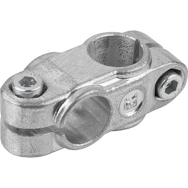 Tube Clamp 4-Way Flat Aluminum, Comp: Steel, A=1