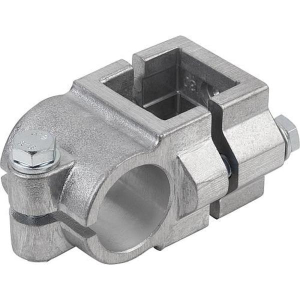 Tube Clamp 4-Way Flat Aluminum, For Round And Square Tubes, Comp: Steel, A=1