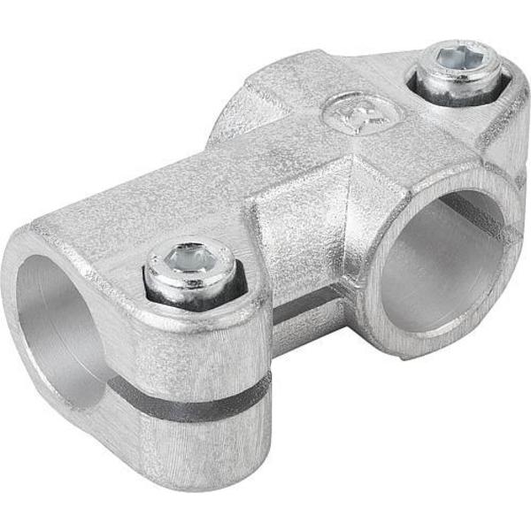 Tube Clamp 3-Way Flat Aluminum, For Round Tubes, Comp: Steel, A=1