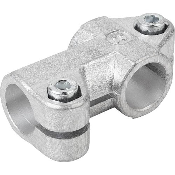 Tube Clamp 3-Way Flat Aluminum, For Round Tubes, Comp: Steel, A=0.5