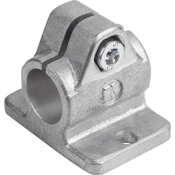 Tube Clamp With Flange M=78 G=55 L=63 Aluminum, Comp: Steel, A=1