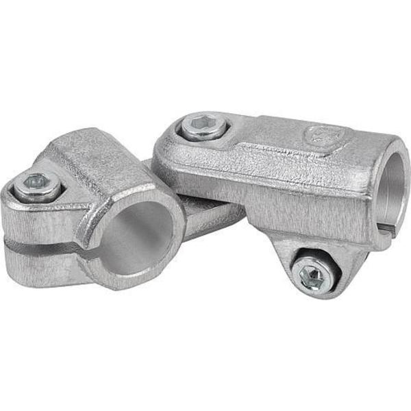 Tube Clamp For Round Tubes Aluminum, 2-Way Hinge, Comp: Steel, A=1