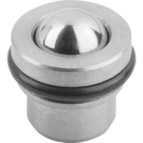 Spring Plunger with O-ring, D2= 5 mm, D=5.95 L=6, Body and Ball Stainless Steel