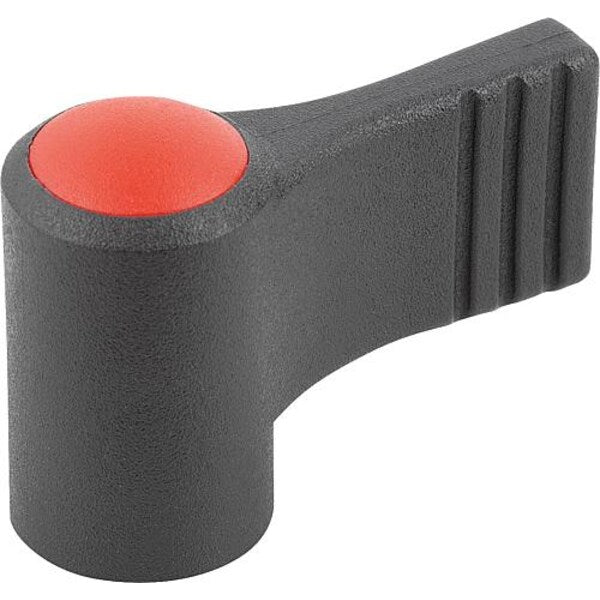 Wing Grip, One-Sided, Size: 2 D=M08, A=37, 5, H=36, Form: K, Body Black, Cap Red, Stainless Steel
