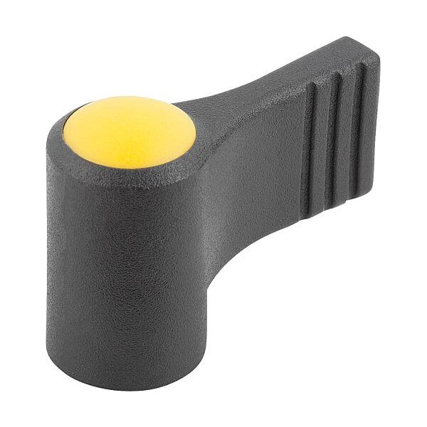 Wing Grip, One-Sided, Size: 1 D=M05, A=27, 5, H=24, Form: K, Body Black, Cap Yellow, Stainless Steel