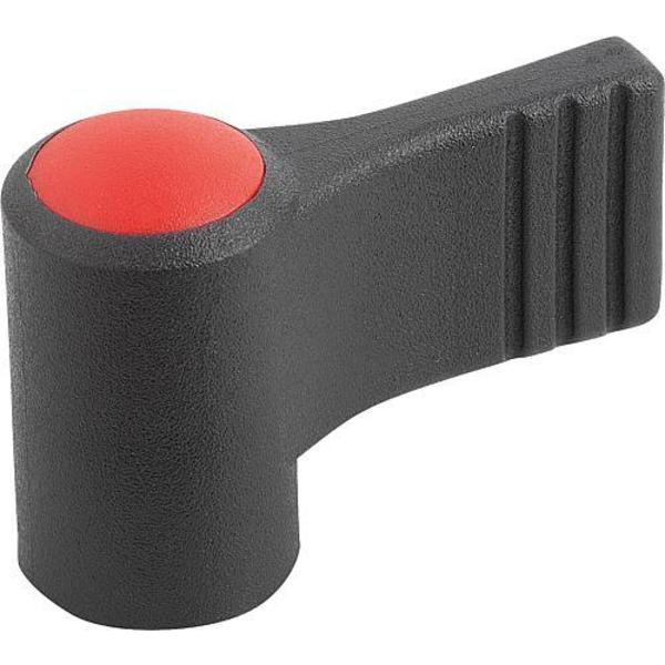 Wing Grip, One-Sided, Size: 2 D=M10, A=37, 5, H=36, Form: K, Body Black, Cap Red, Comp: Steel