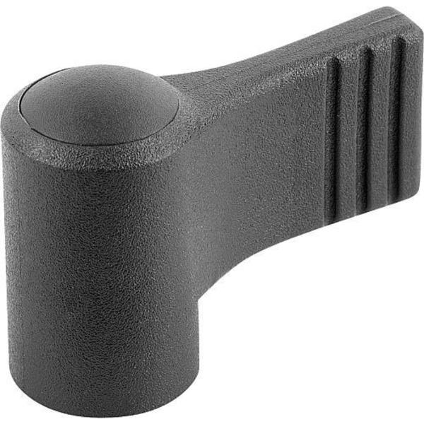 Wing Grip, One-Sided, Size: 2 D=M10, A=37, 5, H=36, Form: K, Body Black, Cap Black , Comp: Steel