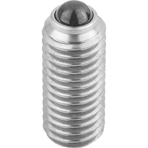 Spring Plunger, Hexagon Socket, Ceramic Ball, D=M08, L=18, Stainless Steel