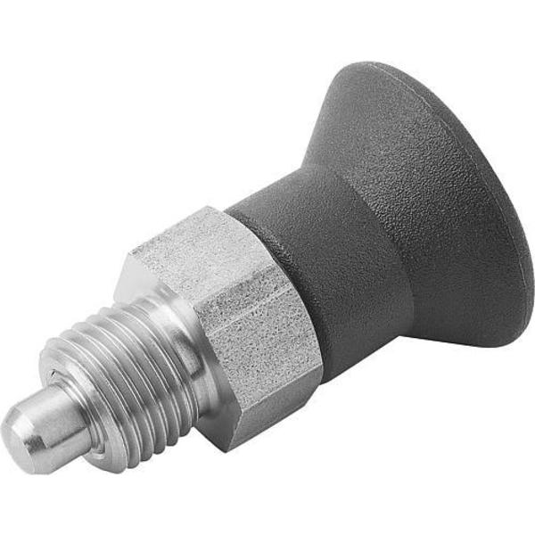 Indexing Plunger, Short, Size: 3, D1= M16X1.5, D=8, Style A, Non-Lockout WO Locknut, SS Pin Not Hard