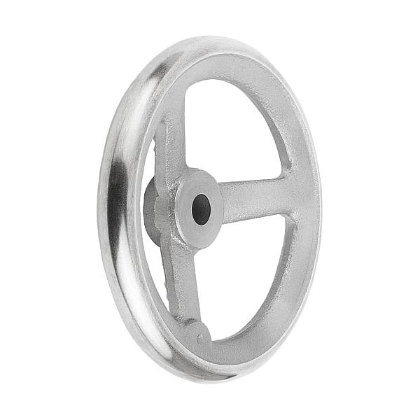 Handwheel, DIN 950, D1= 400 mm, Bore D2= 34 mm, Gray Cast Iron, Without Grip
