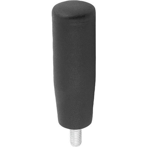Cylinder Grip Revolving, D=M12 Thermoplastic, Comp: Steel, With Hex Socket