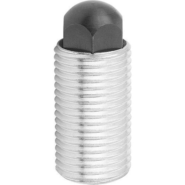 Push-Pull Plunger, Heavy Spring Force, With Rotation Lock, D=M12X1, 5 L=20, Form: H, Round end